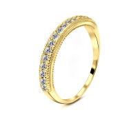 Gold Plated CZ Silver Ring NSR-2432-GP